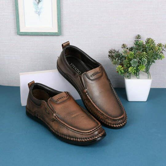 Vivado Men Tan Formal Moccasin