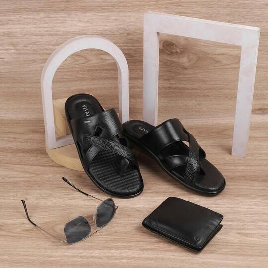 Vivado Men Black Casual Sandals