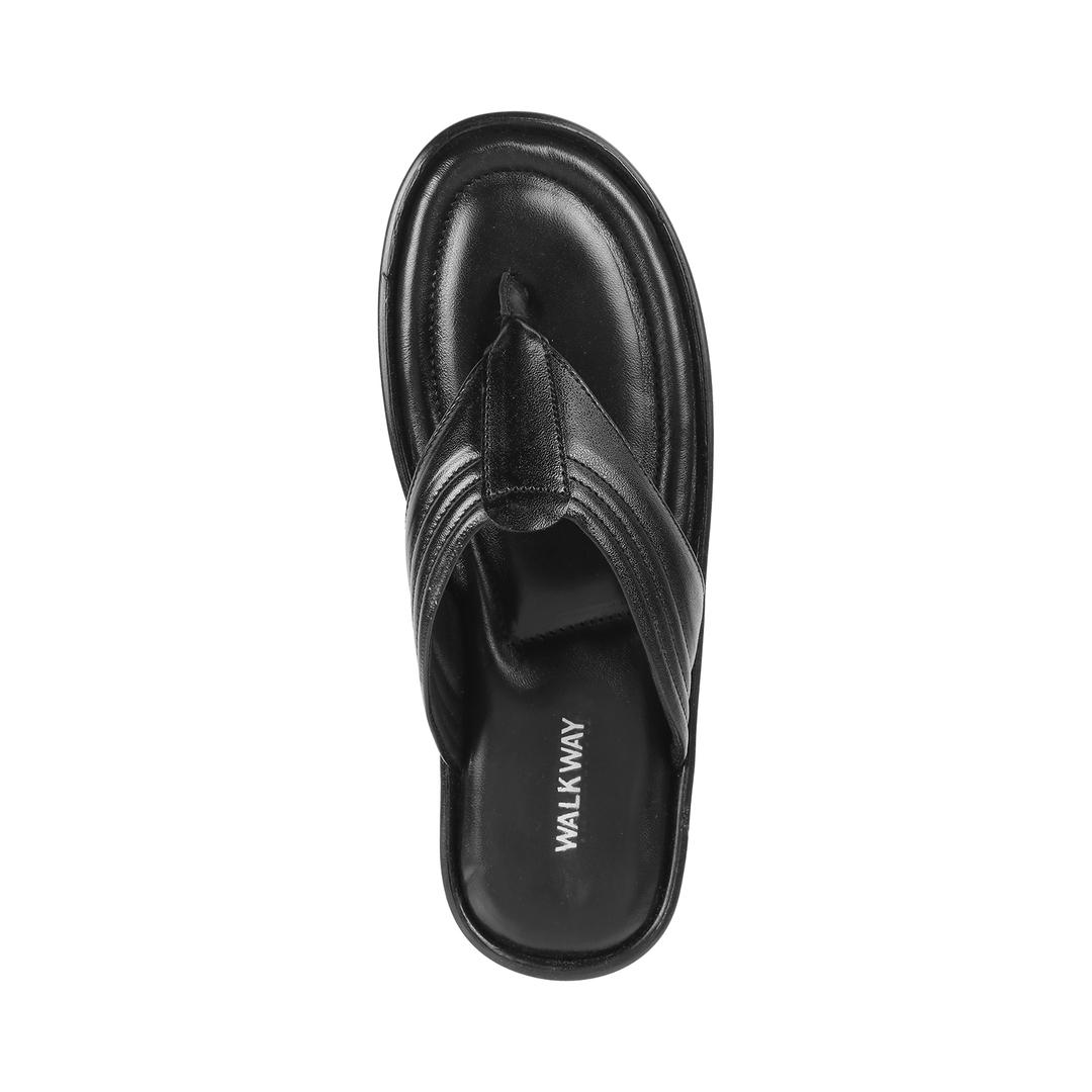 Buy WALKWAY By Metro Men Black Solid Sandals - Sandals for Men 11467908 |  Myntra