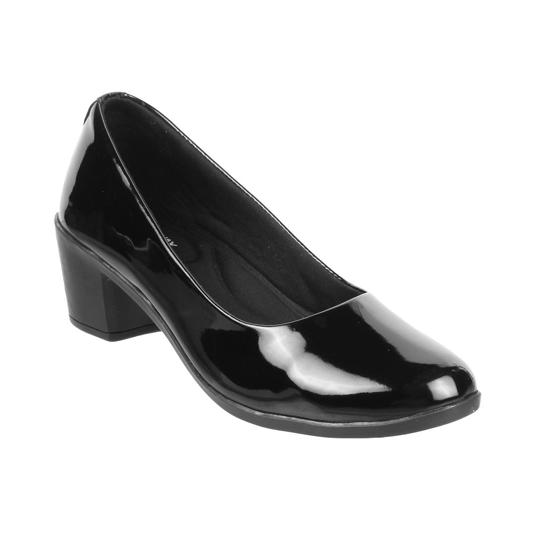 Close black leather shoes sale with pumps