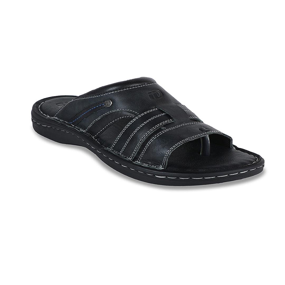 Black discount leather slippers