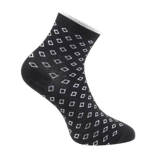 Walkway Black Womens Socks Half Length