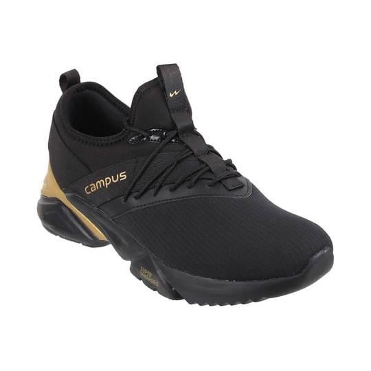 Campus Men Black-Gold Sports Sneakers