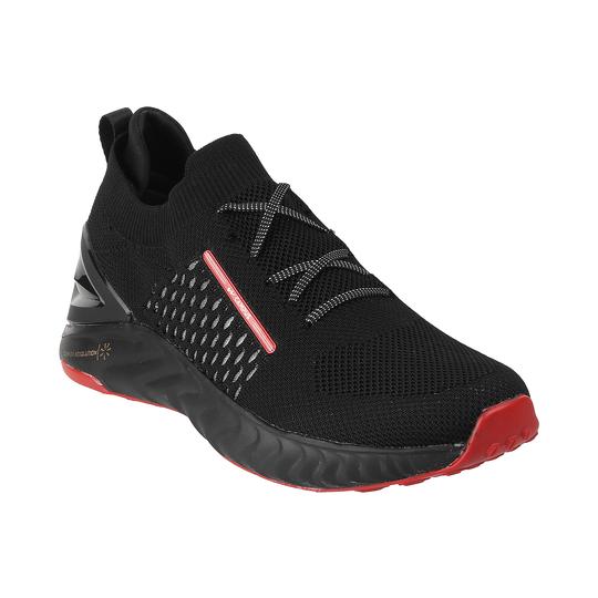 Campus Black-Red Sports Running Shoes