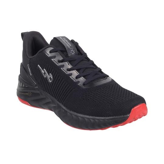 Campus Men Black-Red Sports Running Shoes