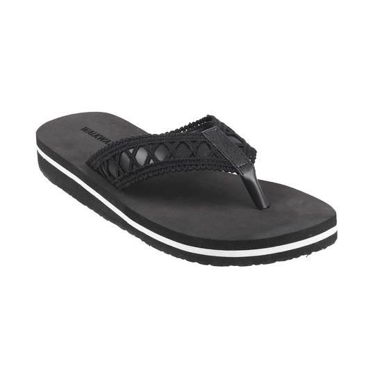 Walkway Black Casual Slippers