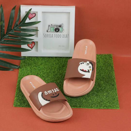 Walkway Girls Brown Casual Slides