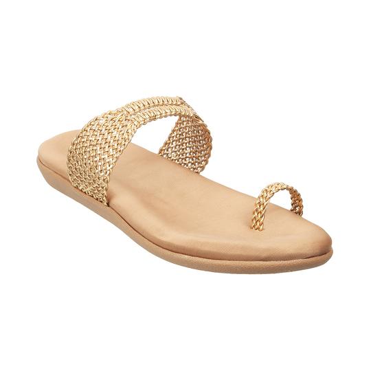 Walkway Gold Casual Slippers