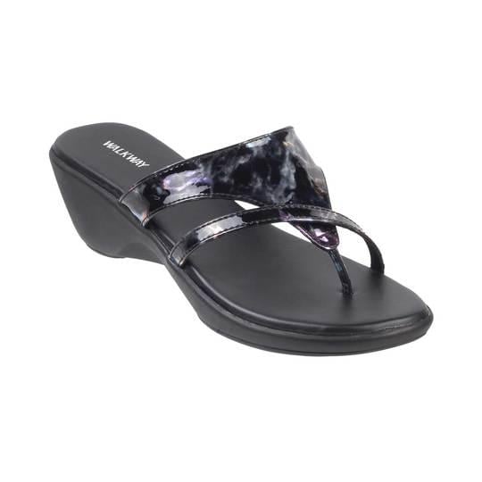 Buy ICONICS Black Synthetic Slipon Women's Casual Sandals | Shoppers Stop