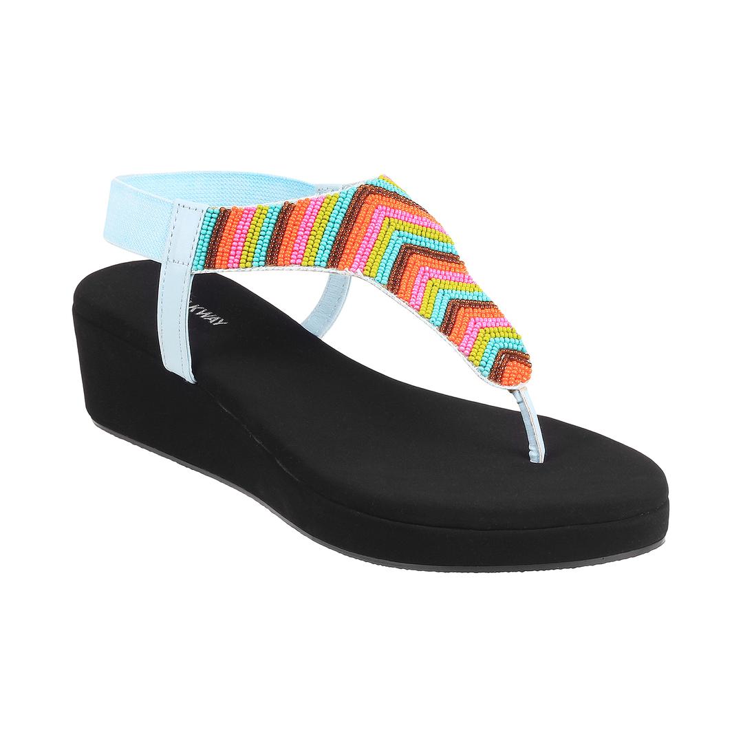 Womens light best sale blue sandals