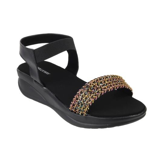 Black walking best sale sandals ladies