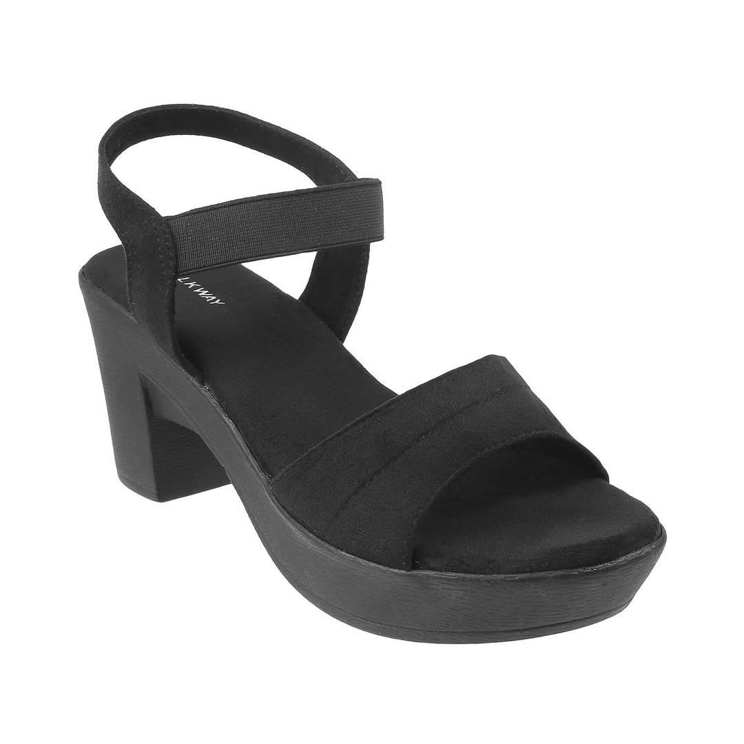 Black Casual Wear Heel Sandal at Rs 260/pair in Delhi | ID: 23243169673