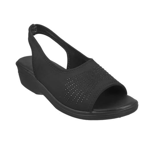 Walkway Black Casual Sandals