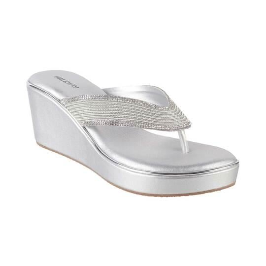 Walkway Women Silver Casual Sandals