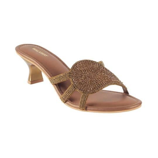 Walkway Women Antique-Gold Party Sandals