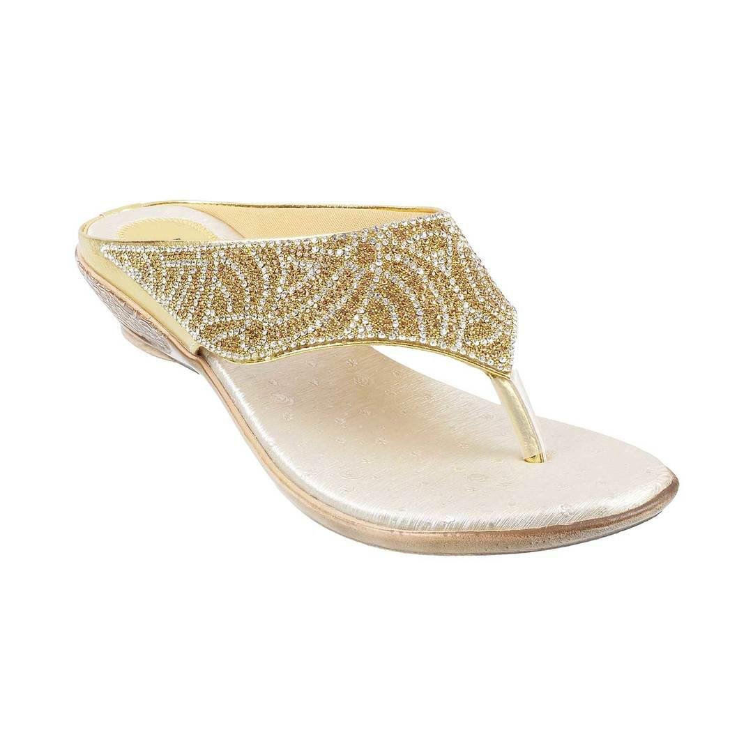 Golden chappal hot sale online