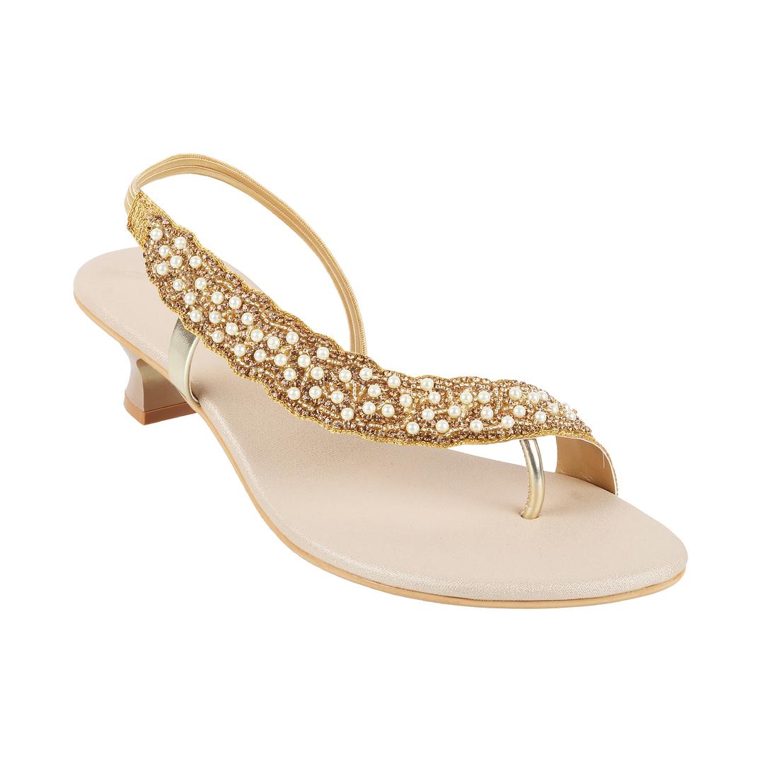 Buy House Of Pataudi Beige & Gold Toned Braided Handcrafted Wedges - Heels  for Women 13837136 | Myntra