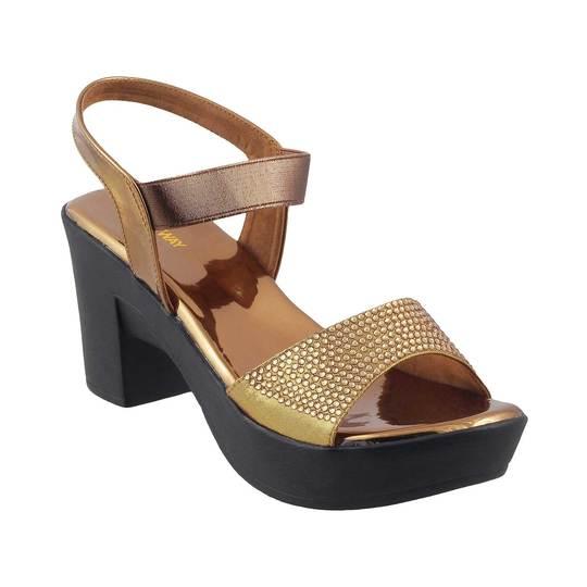 Walkway Women Antique-Gold Party Sandals