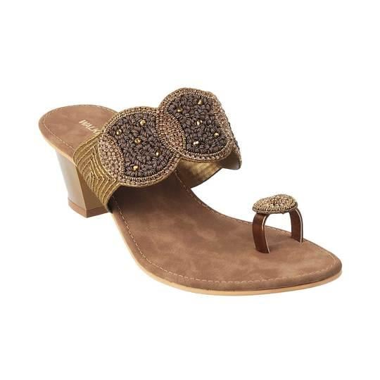 Walkway Women Antique-Gold Ethnic Sandals