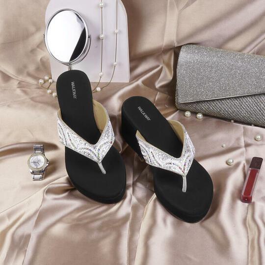 Walkway Women Silver Wedding Flip-Flops