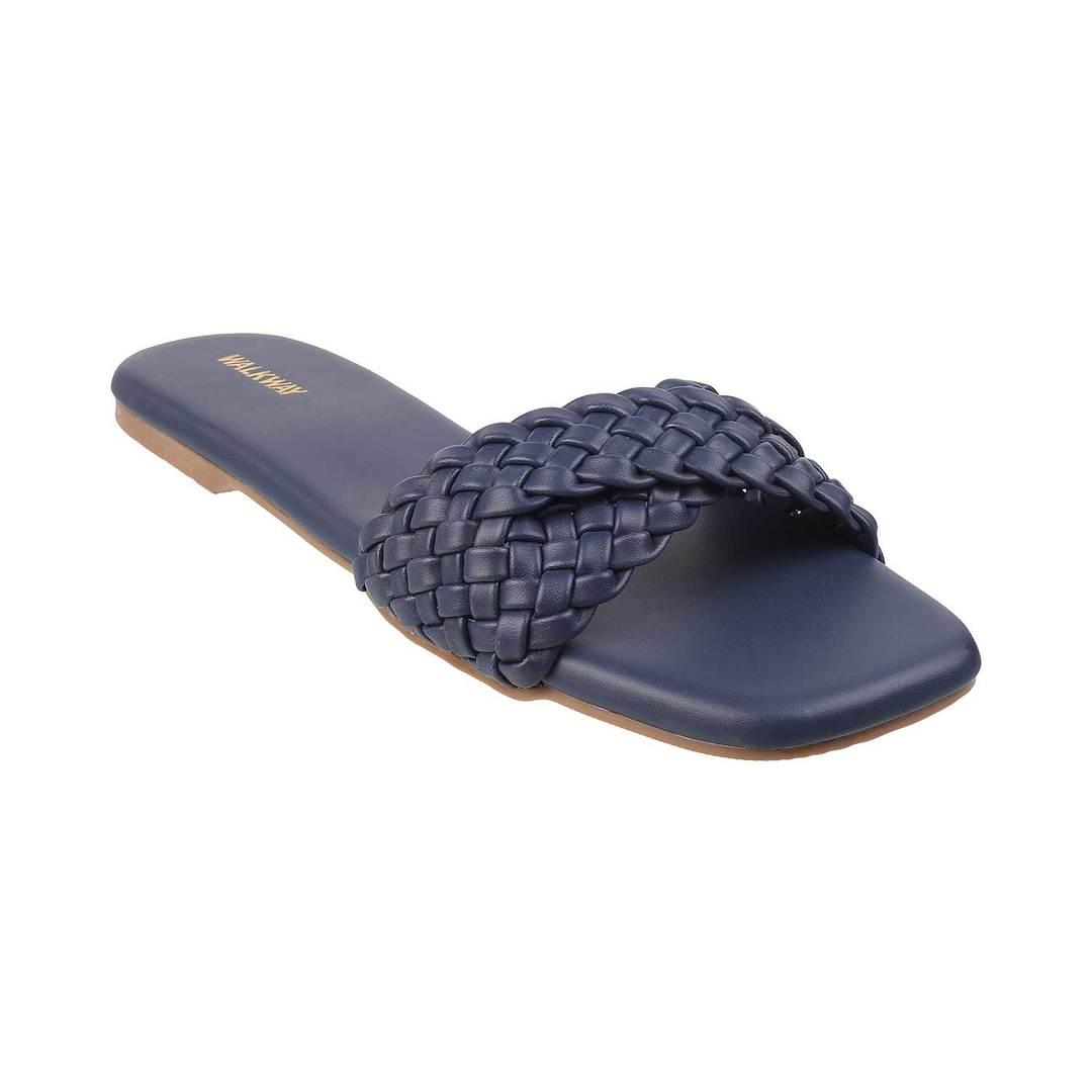 Buy Women Navy-Blue Casual Slippers Online