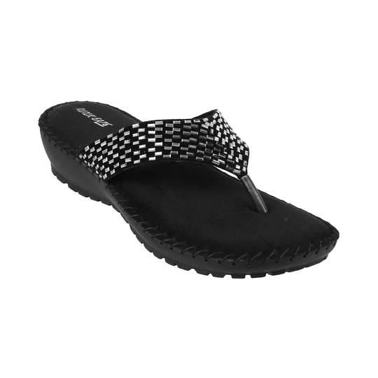 Walkway Women Black Casual Slippers