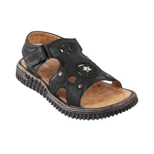 Walkway Boys Black Casual Sandals