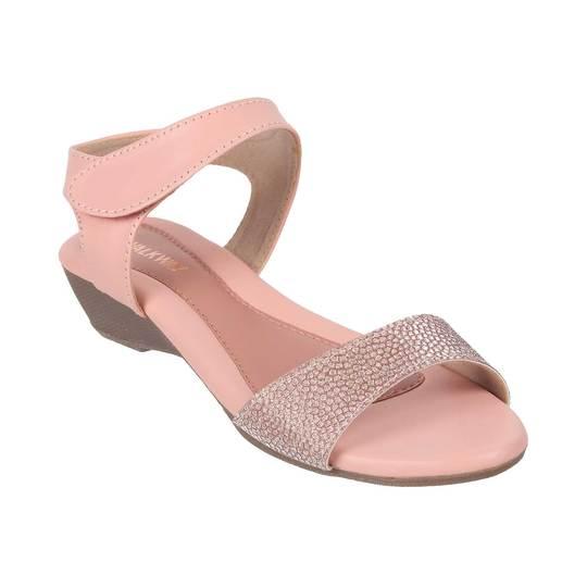 Walkway Girls Rose-Gold Casual Sandals