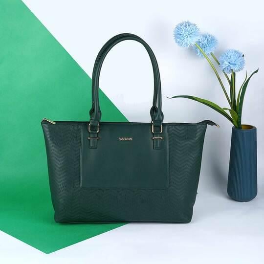 Walkway Women Green Tote Bag