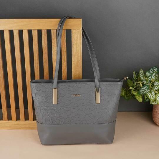 Walkway Women Grey Tote Bag