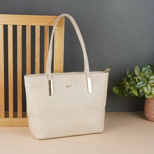 Walkway Women Beige Tote Bag